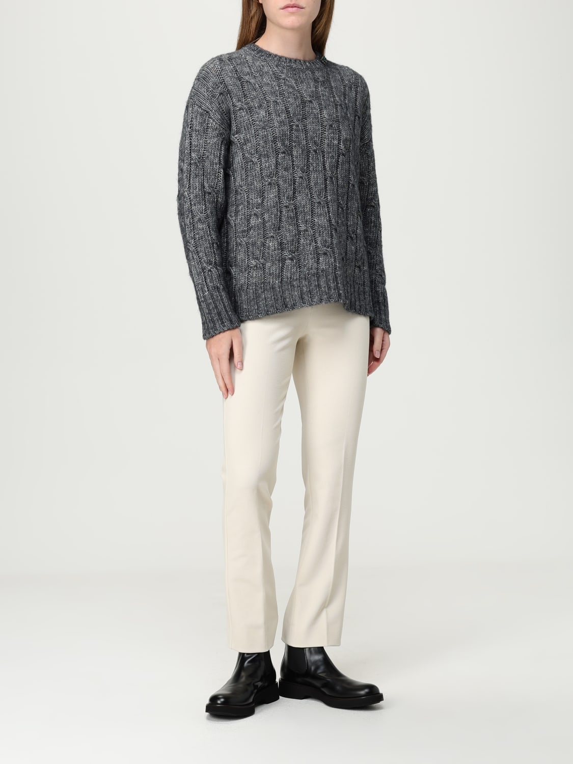 'S MAX MARA SWEATER: Sweatshirt woman 's Max Mara, Grey - Img 2