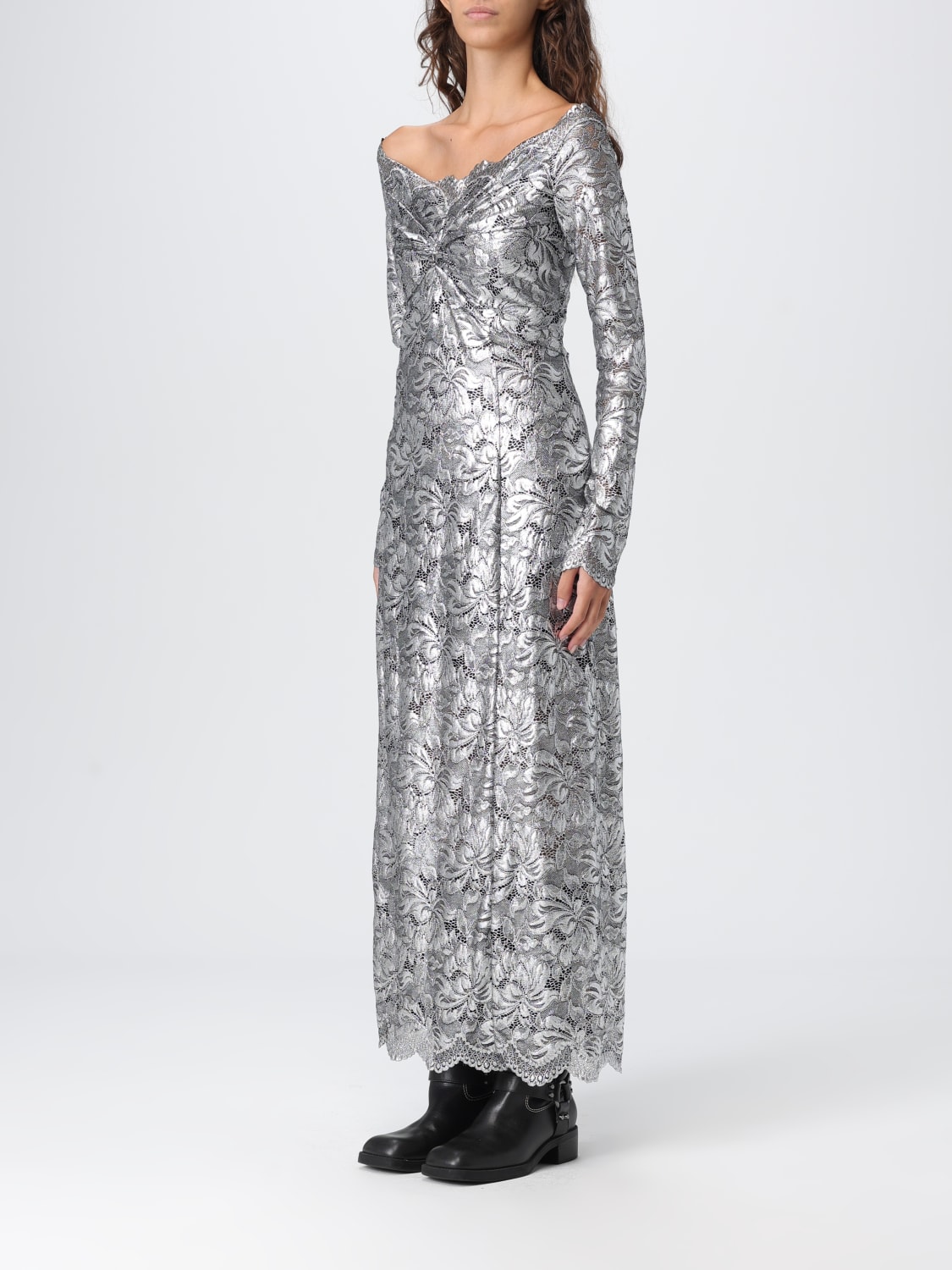 RABANNE ROBE: Robes femme Rabanne, Argent - Img 3