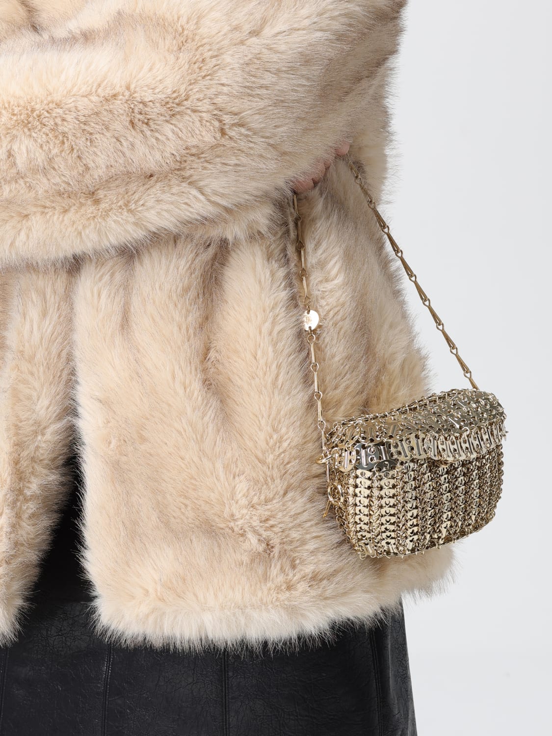 RABANNE MINI BAG: Shoulder bag woman Rabanne, Gold - Img 2