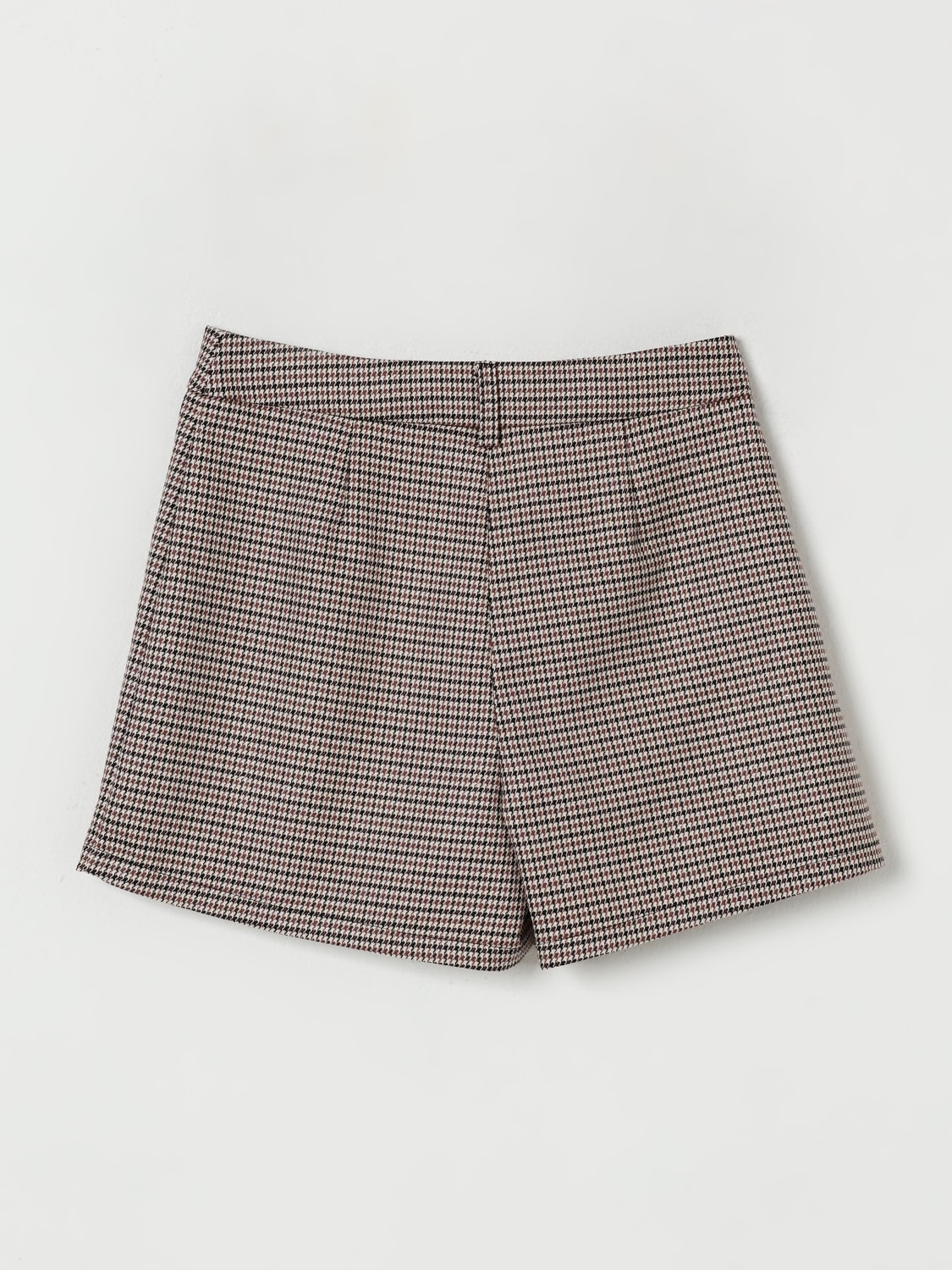 TWINSET PANTALONCINI: Pantaloncino in misto viscosa pied-de-poule Twinset, Beige - Img 2