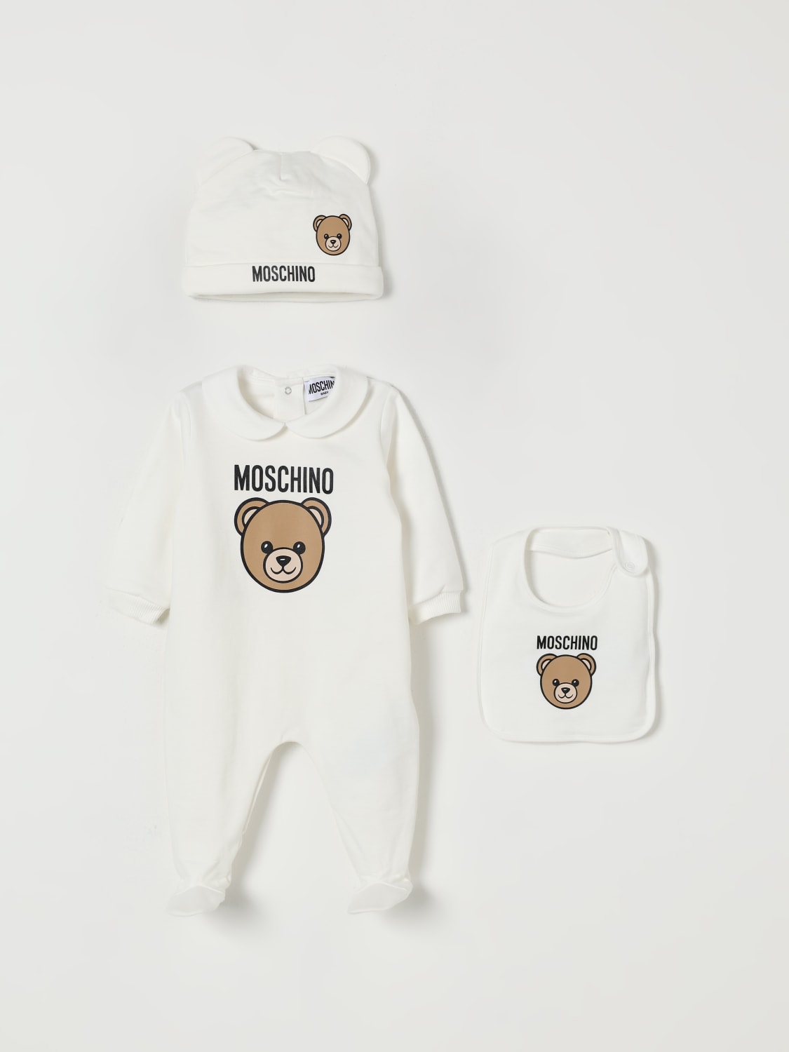 MOSCHINO COMPLETO: Coordinato in cotone Teddy Moschino, Bianco - Img 1