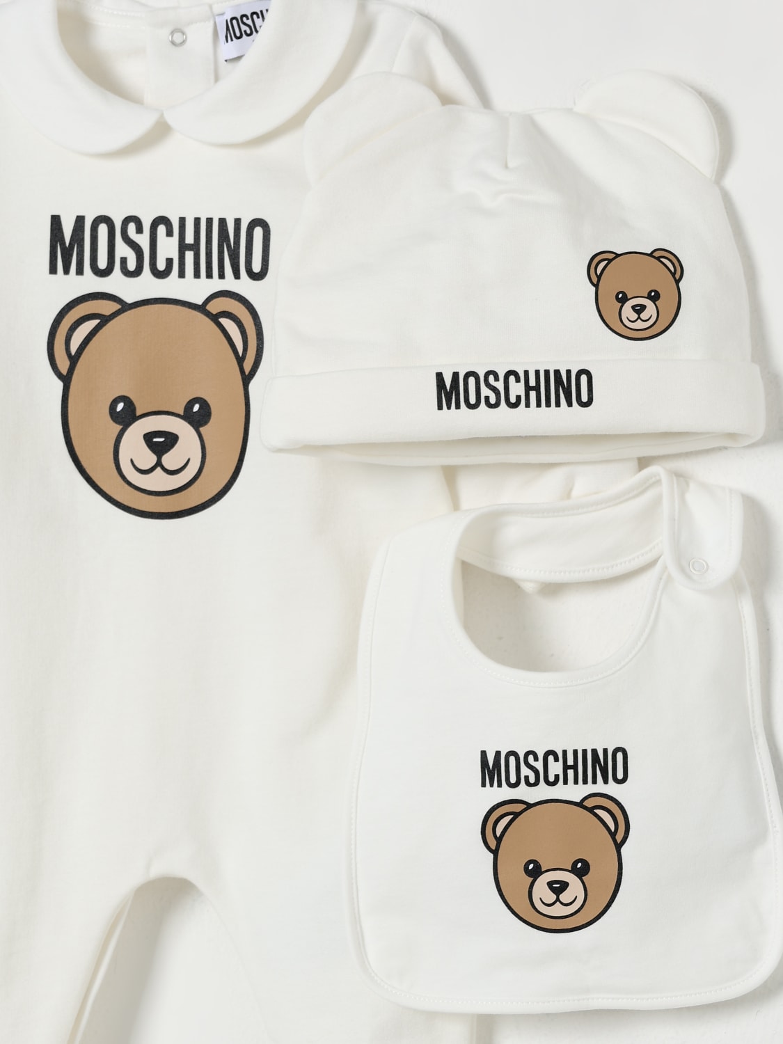 MOSCHINO COMPLETO: Coordinato in cotone Teddy Moschino, Bianco - Img 3