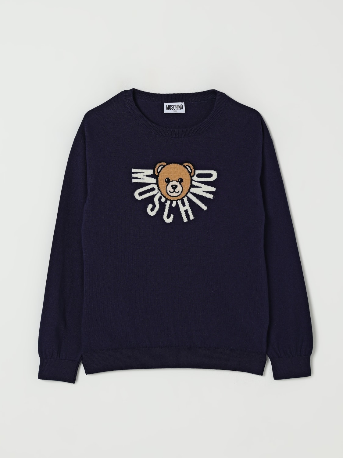 MOSCHINO SWEATER: Sweater kids Moschino, Blue - Img 1