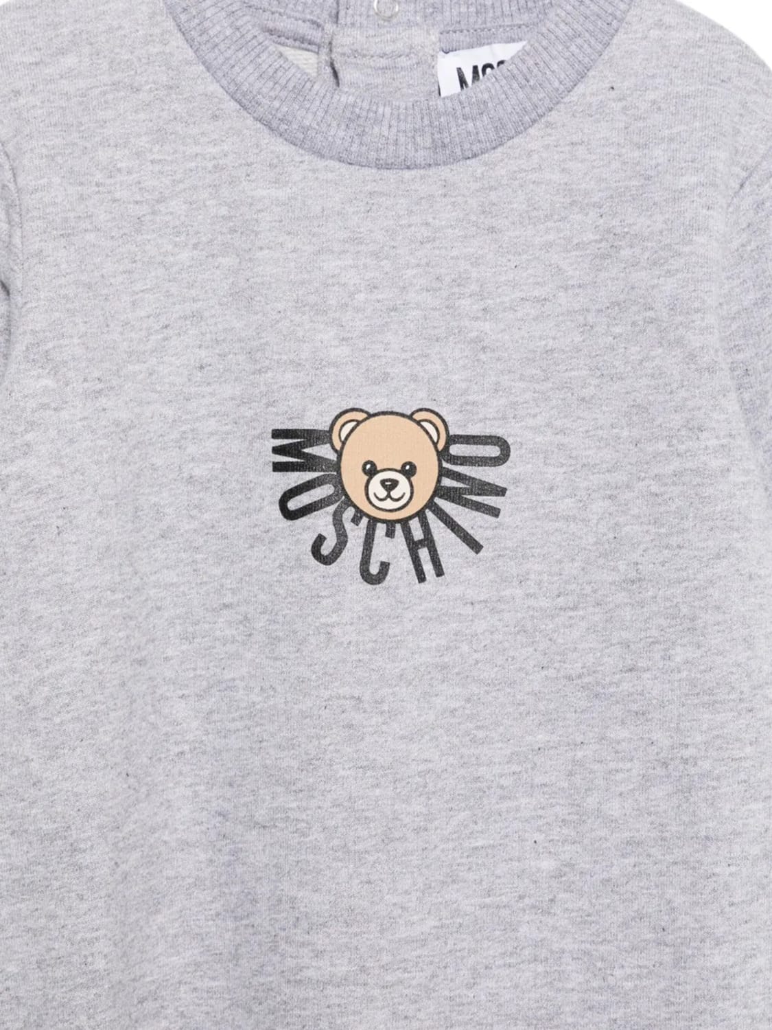 MOSCHINO TUTA: Tuta in cotone con logo Moschino, Grigio - Img 3