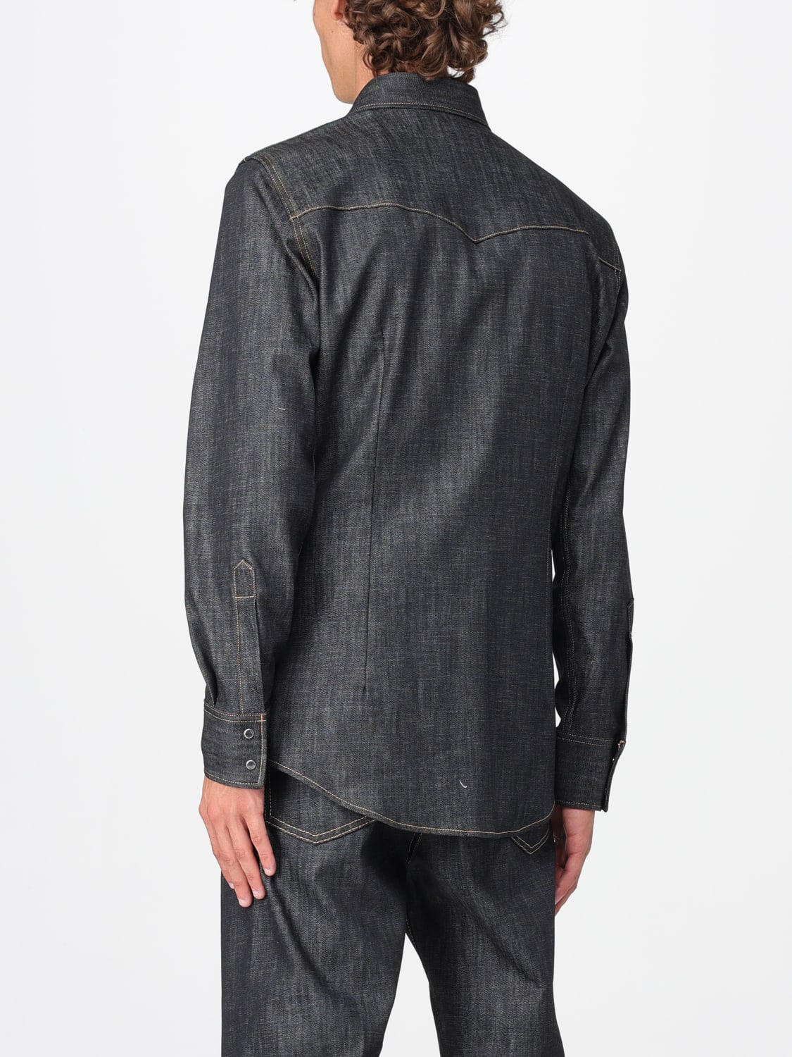 DSQUARED2 外套: 衬衫 男士 Dsquared2, 黑色 - Img 3