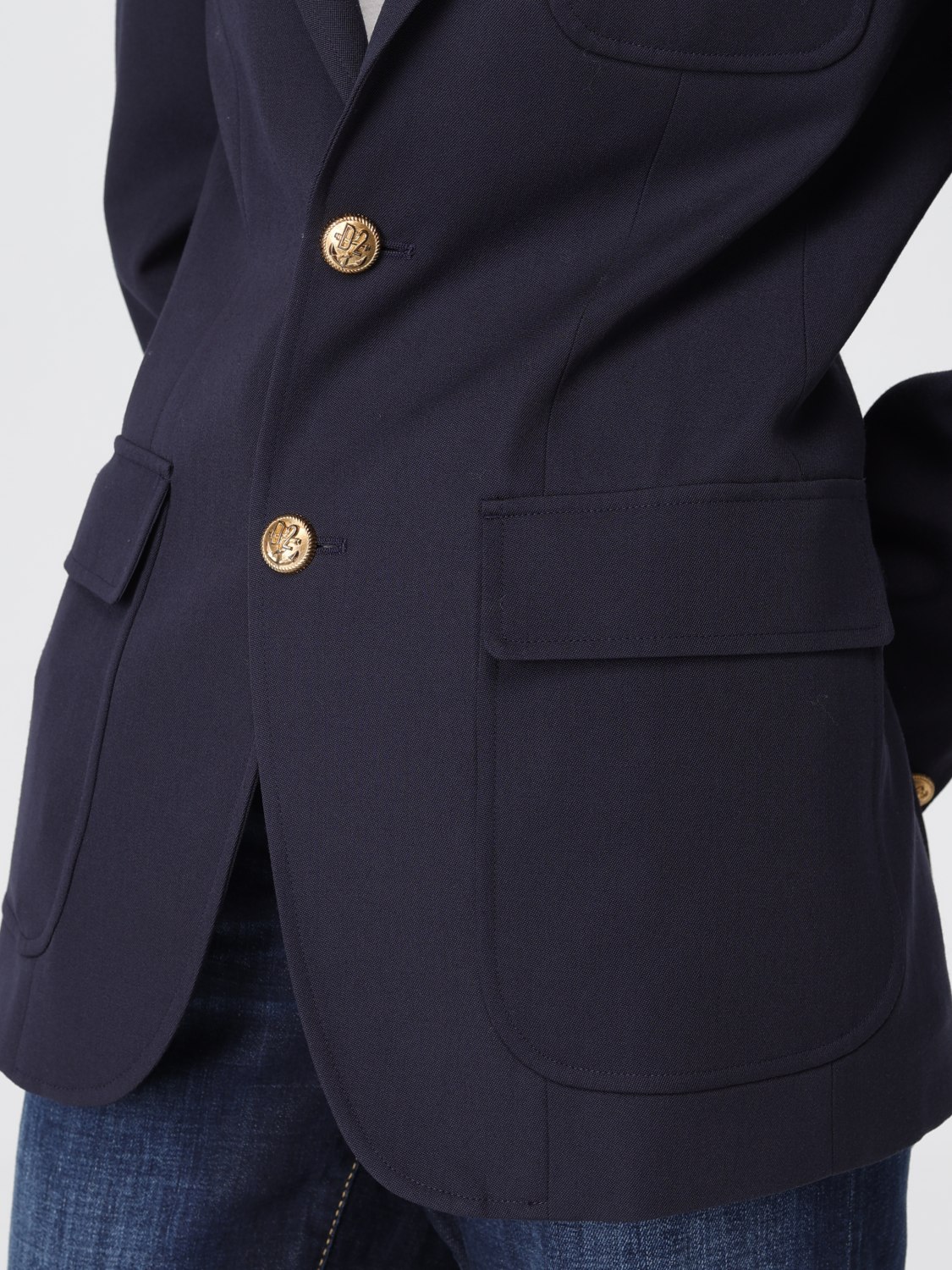 DSQUARED2 GIACCA: Giacca monopetto Dsquared2 in lana , Blue - Img 5