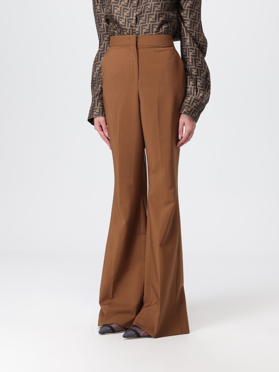 FENDI PANTALON: Pantalon femme Fendi, Marron - Img 4