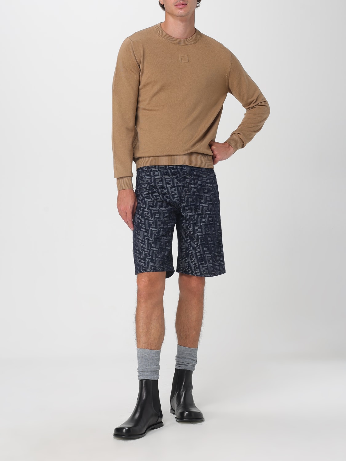 FENDI SWEATER: Sweater men Fendi, Brown - Img 2