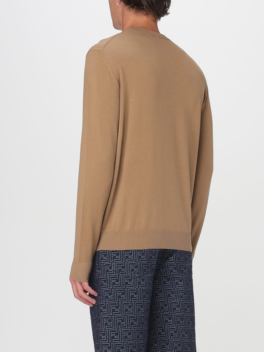 FENDI SWEATER: Sweater men Fendi, Brown - Img 3