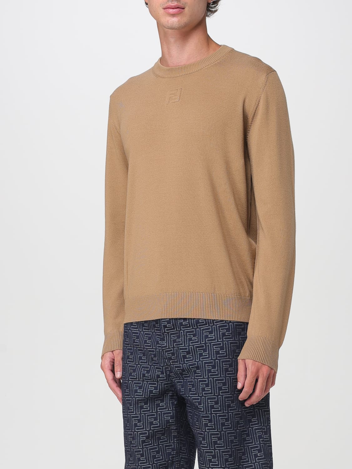 FENDI SWEATER: Sweater men Fendi, Brown - Img 4