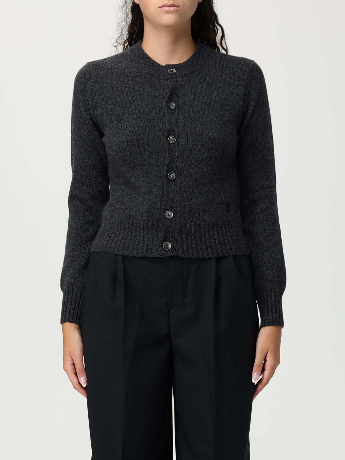 AMI PARIS JERSEY: Cárdigan mujer Ami Paris, Gris - Img 1