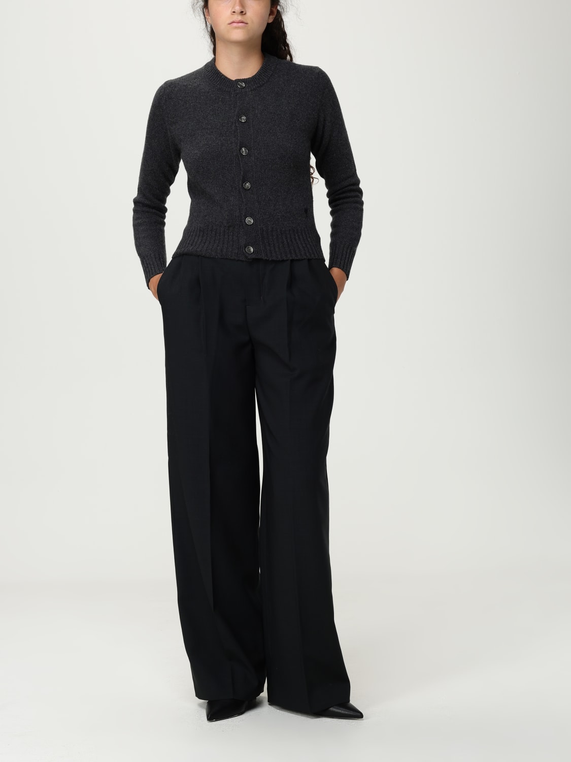 AMI PARIS JERSEY: Cárdigan mujer Ami Paris, Gris - Img 2