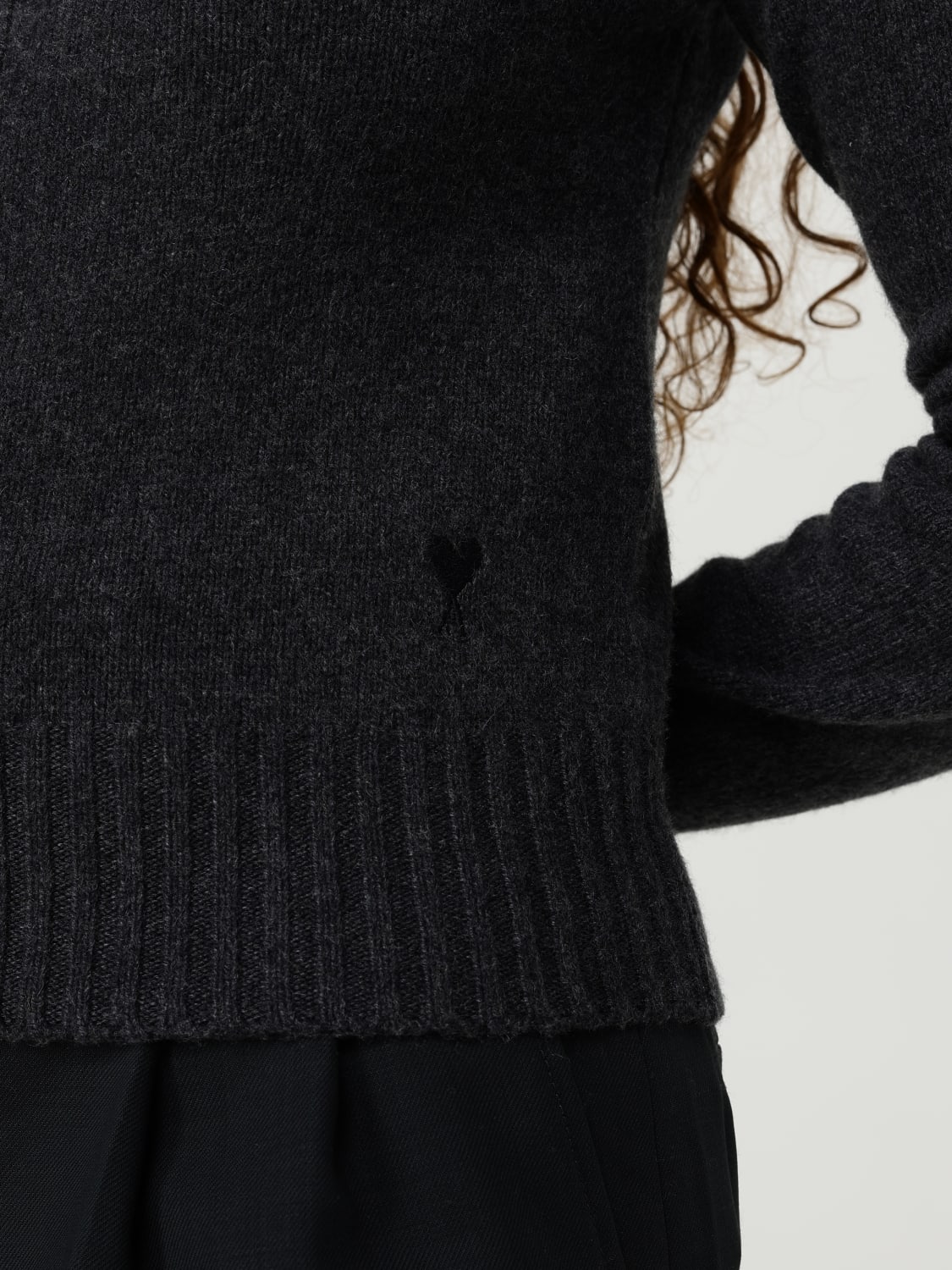 AMI PARIS JERSEY: Cárdigan mujer Ami Paris, Gris - Img 5