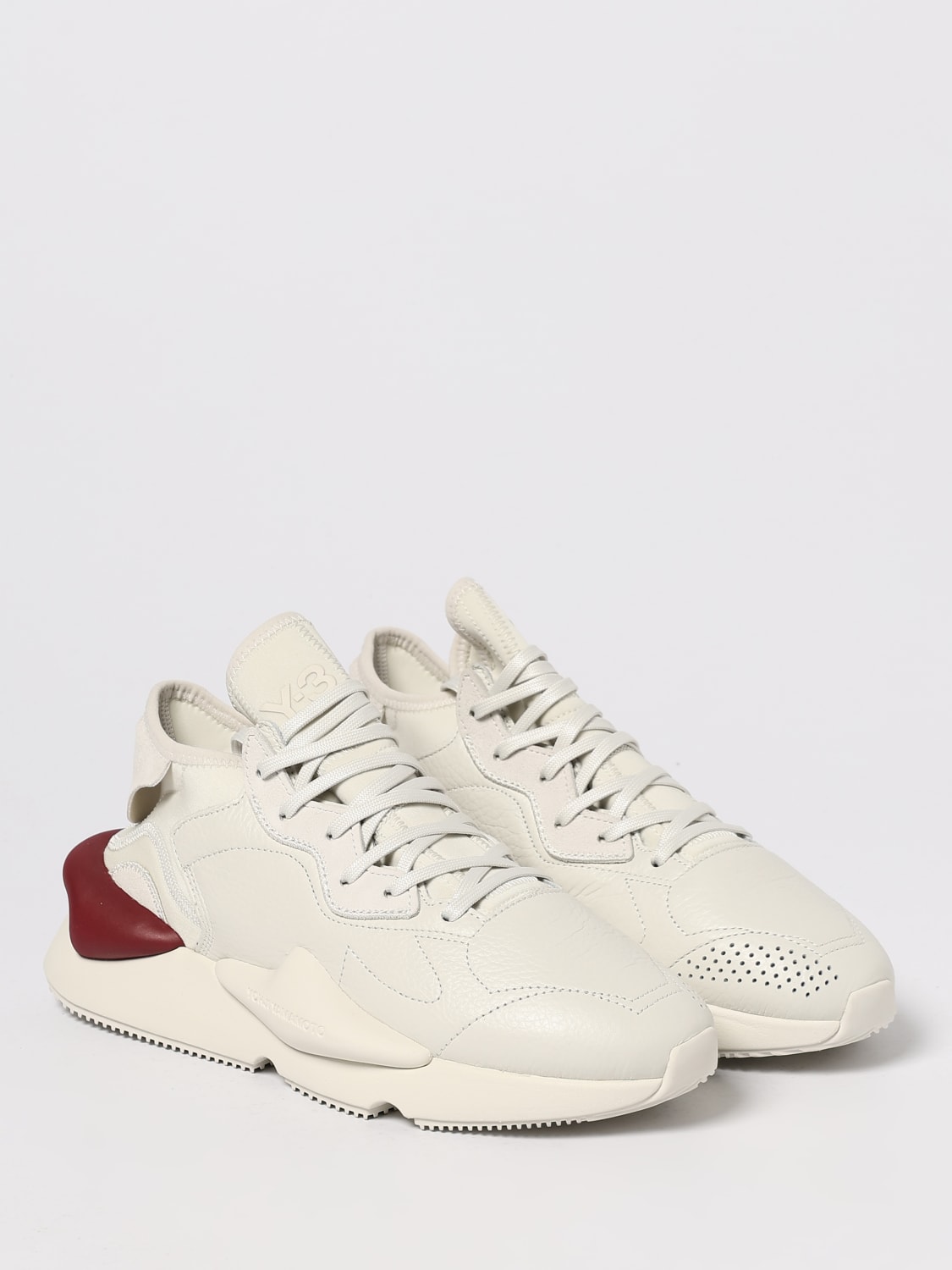 Y-3 SNEAKERS: Sneakers Kaiwa Y-3 in pelle e neoprene , Grigio - Img 2