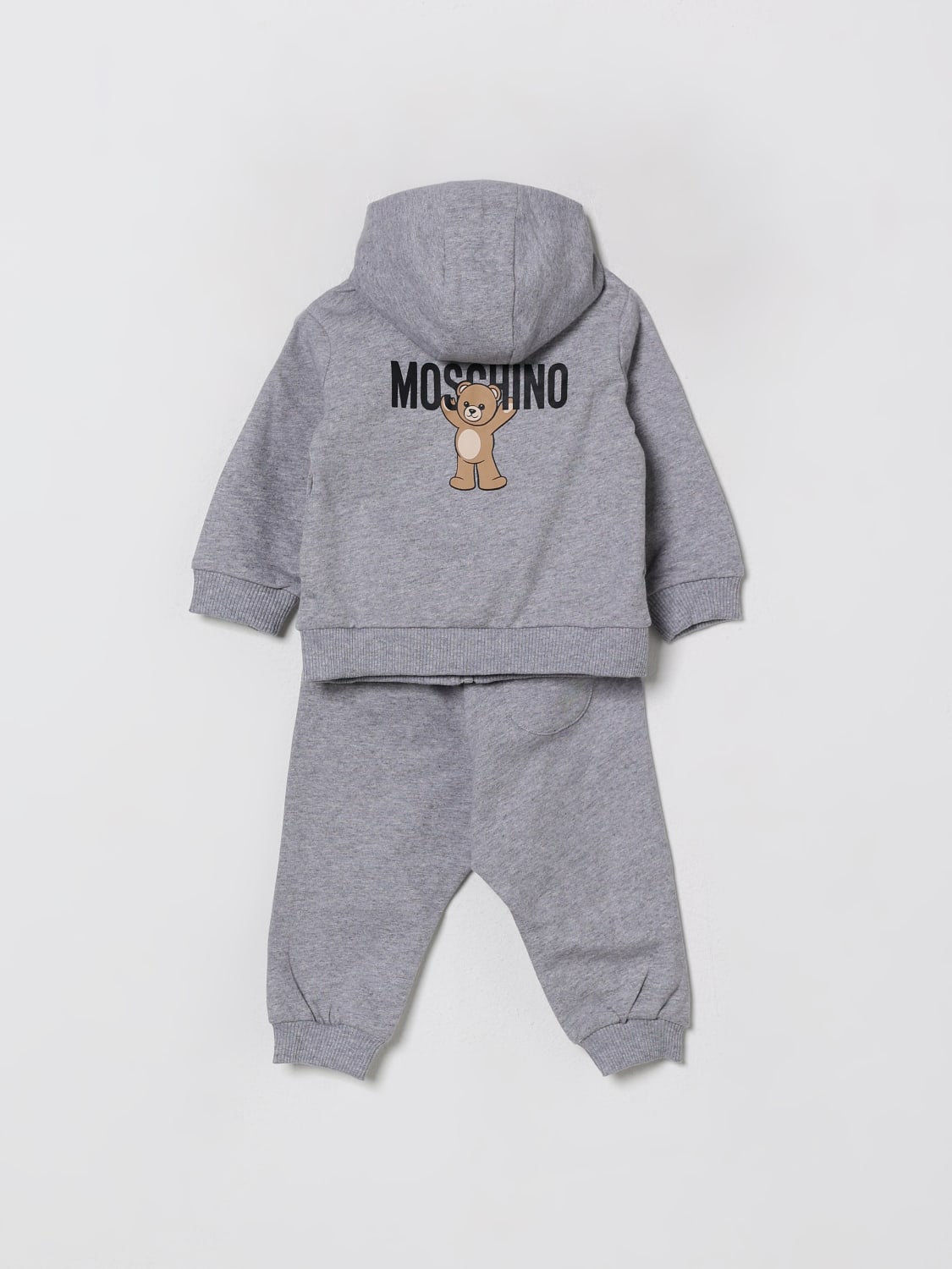 MOSCHINO COMPLETO: Coordinato in cotone Teddy Moschino, Grigio - Img 2