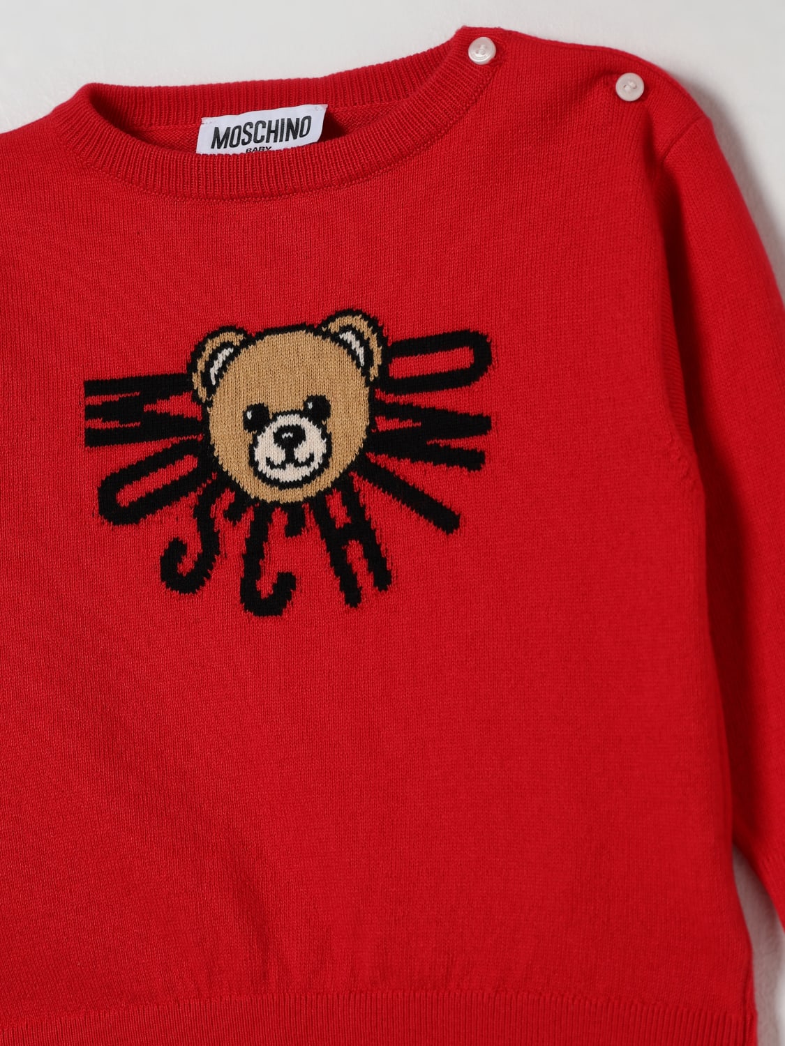 MOSCHINO SWEATER: Sweater kids Moschino, Red - Img 3