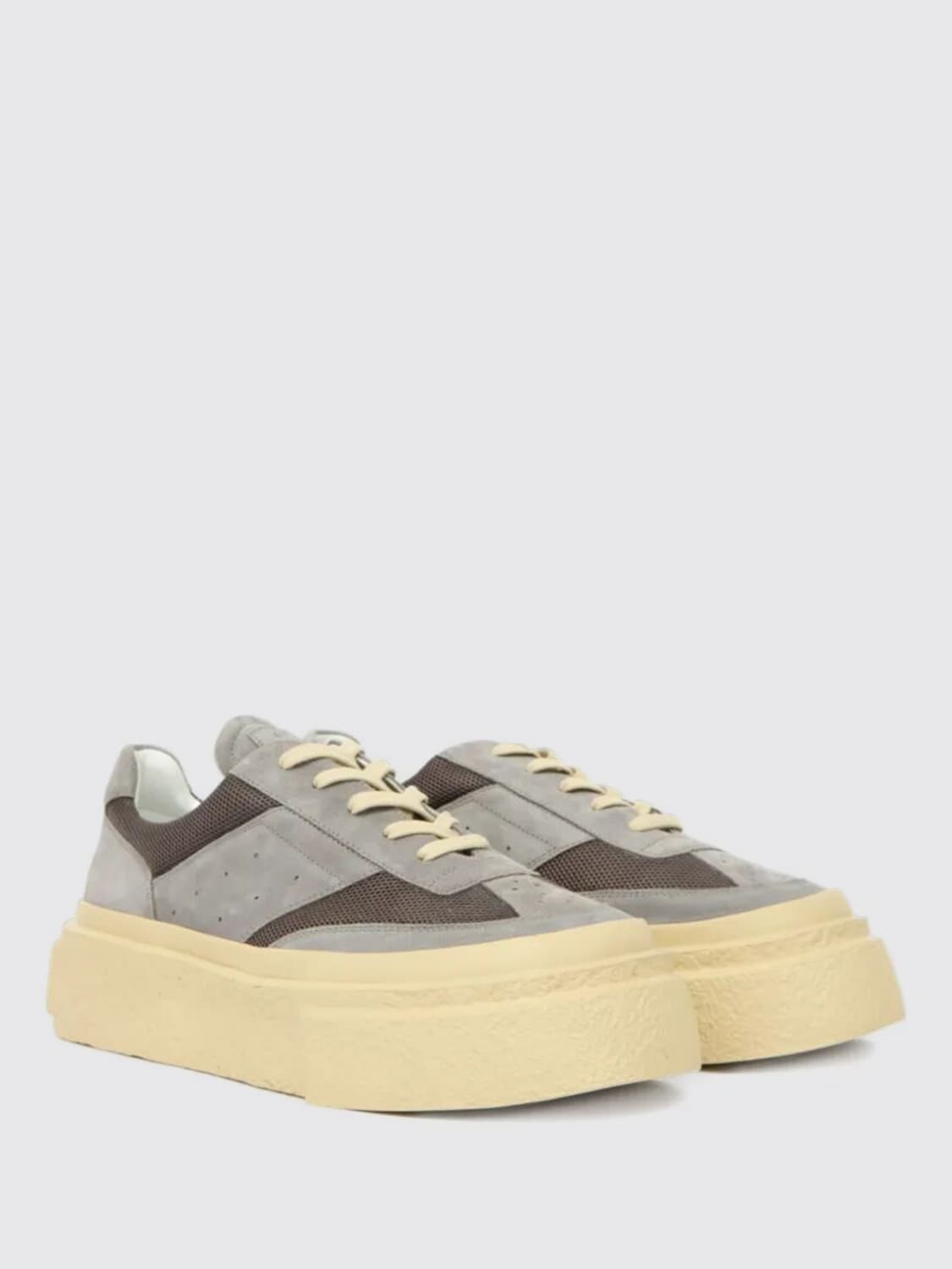 MM6 MAISON MARGIELA SNEAKERS: Sneakers MM6 Maison Margiela in pelle e mesh , Grigio - Img 2