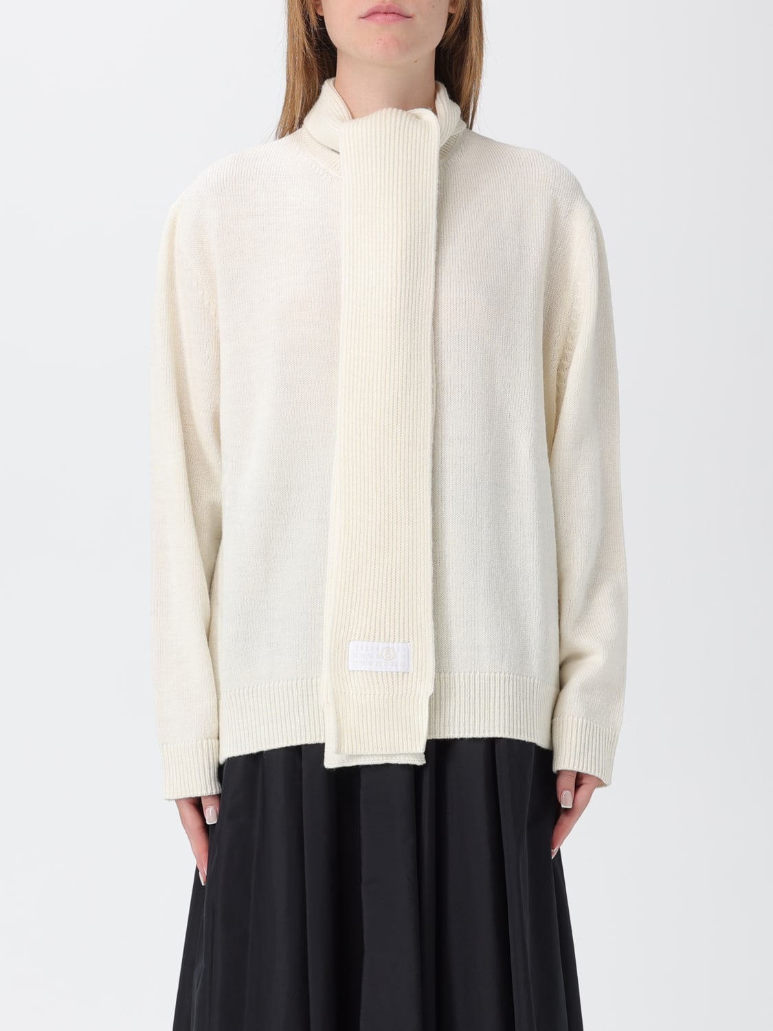 MM6 MAISON MARGIELA JUMPER: Cardigan woman Mm6 Maison Margiela, White - Img 1