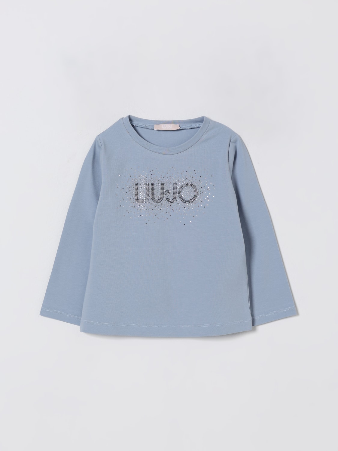 LIU JO T-SHIRT: T-shirt Liu Jo in cotone con logo di strass , Blue - Img 1