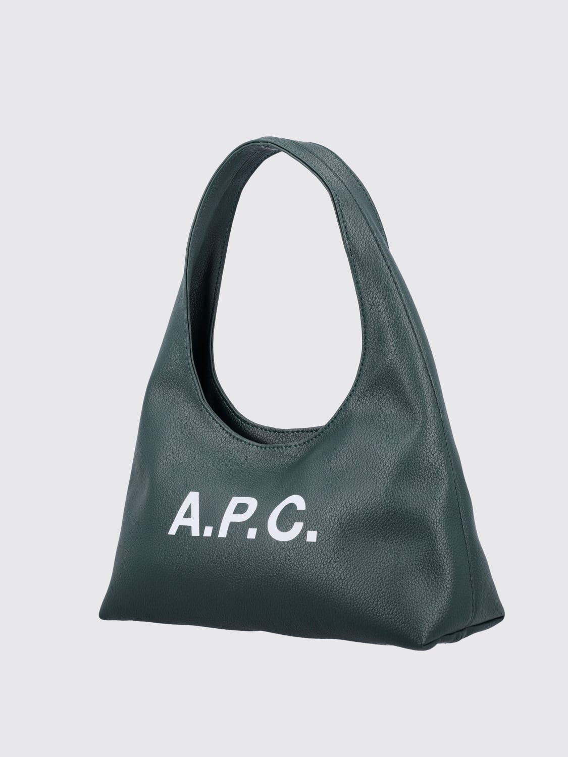 A.P.C. BORSA A SPALLA: Borsa Small Ninon A.P.C. in pelle sintetica a grana , Verde - Img 3