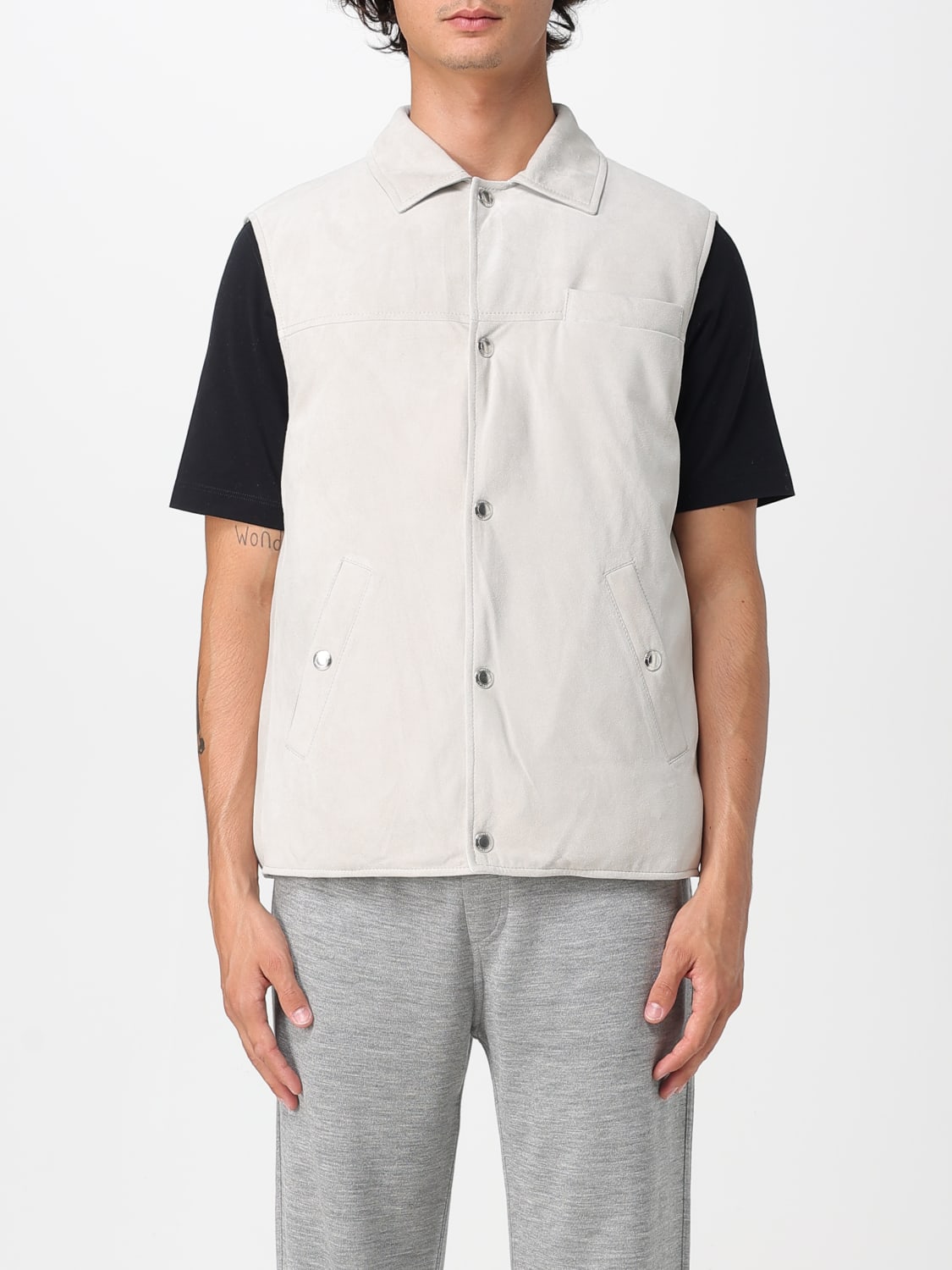 BRUNELLO CUCINELLI SUIT VEST: Jacket men Brunello Cucinelli, Ice - Img 1