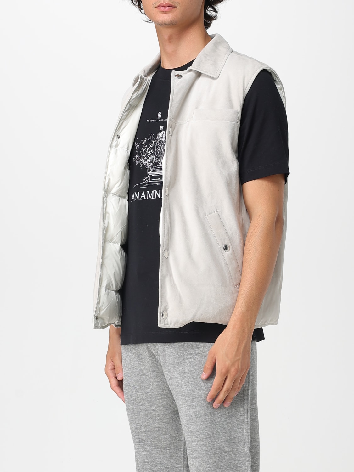 BRUNELLO CUCINELLI SUIT VEST: Jacket men Brunello Cucinelli, Ice - Img 4