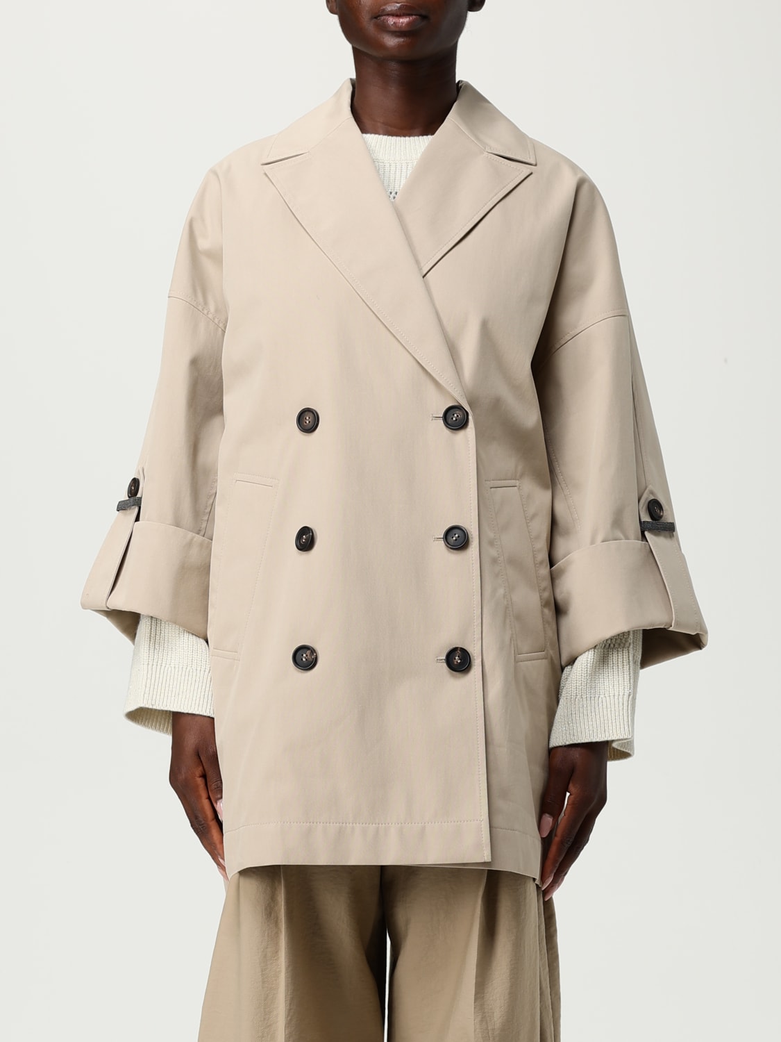 BRUNELLO CUCINELLI CHAQUETA: Abrigo mujer Brunello Cucinelli, Beige - Img 1