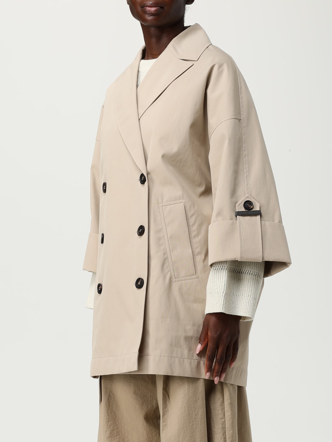 BRUNELLO CUCINELLI CHAQUETA: Abrigo mujer Brunello Cucinelli, Beige - Img 4