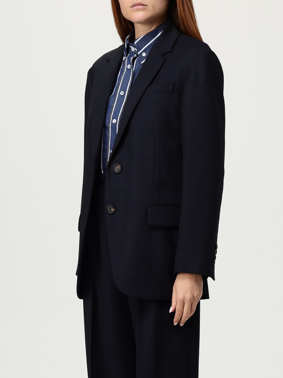 BRUNELLO CUCINELLI JACKET: Jacket woman Brunello Cucinelli, Blue - Img 4