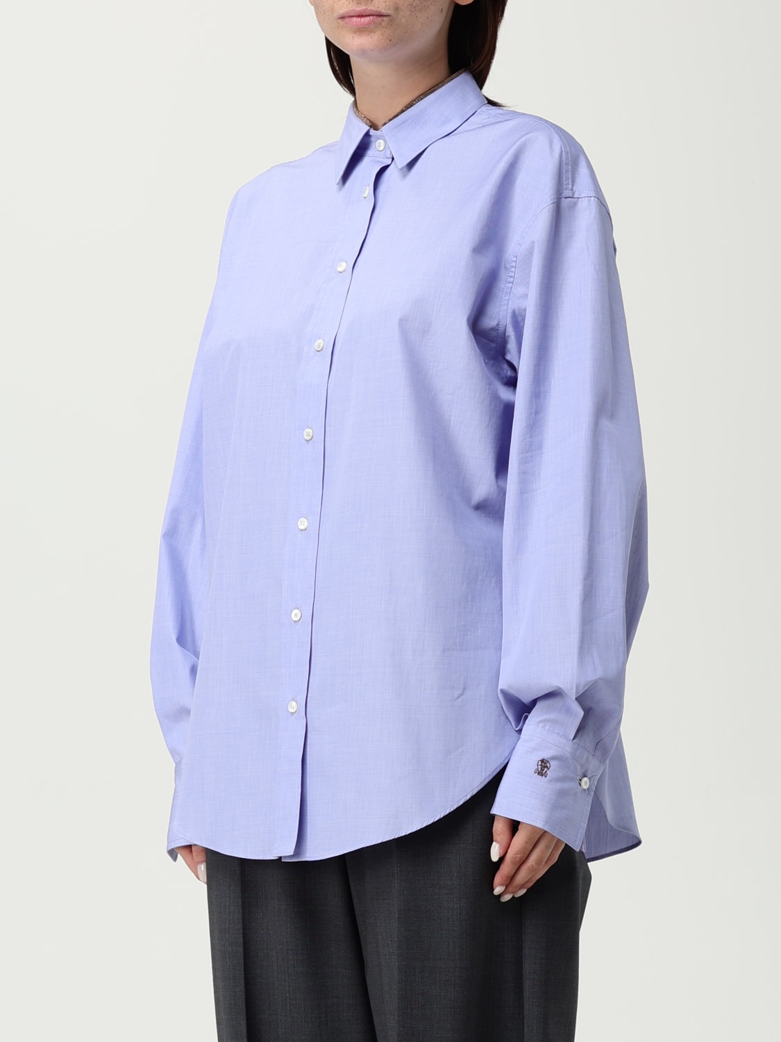 BRUNELLO CUCINELLI CAMICIA: Camicia donna Brunello Cucinelli, Azzurro - Img 4