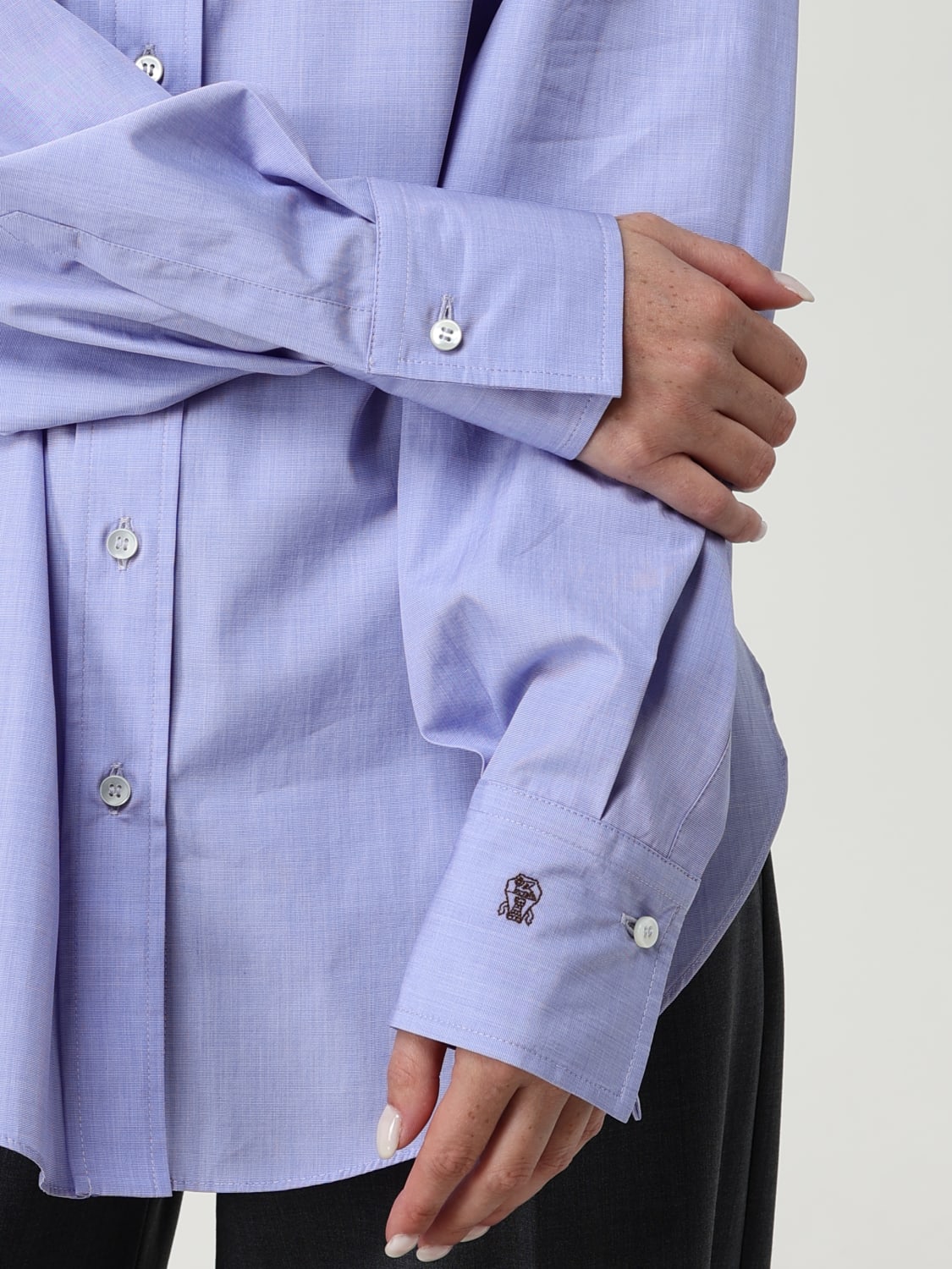 BRUNELLO CUCINELLI CAMICIA: Camicia donna Brunello Cucinelli, Azzurro - Img 5