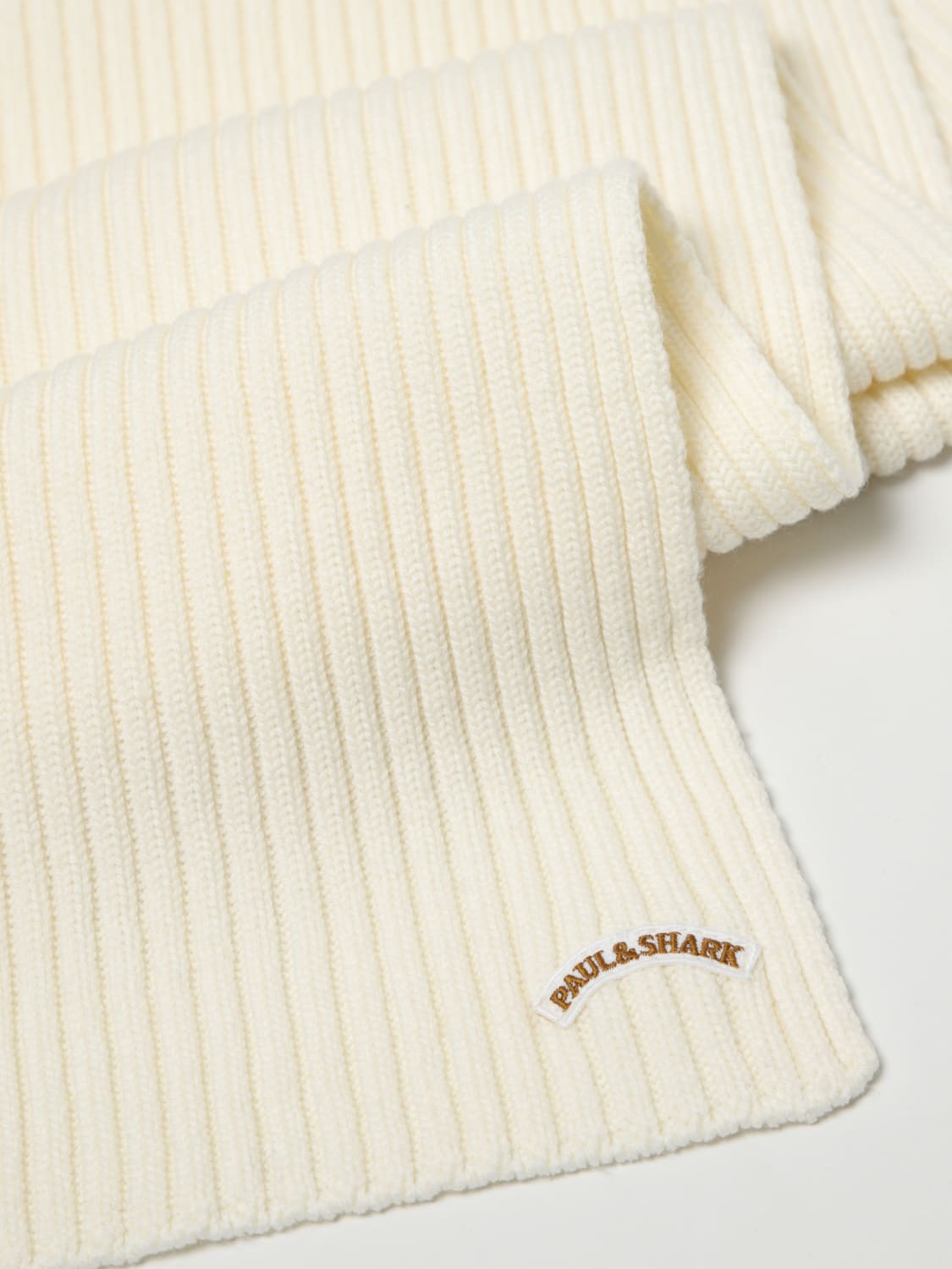 PAUL & SHARK SCIARPA: Sciarpa Paul & Shark in lana a coste , Panna - Img 3