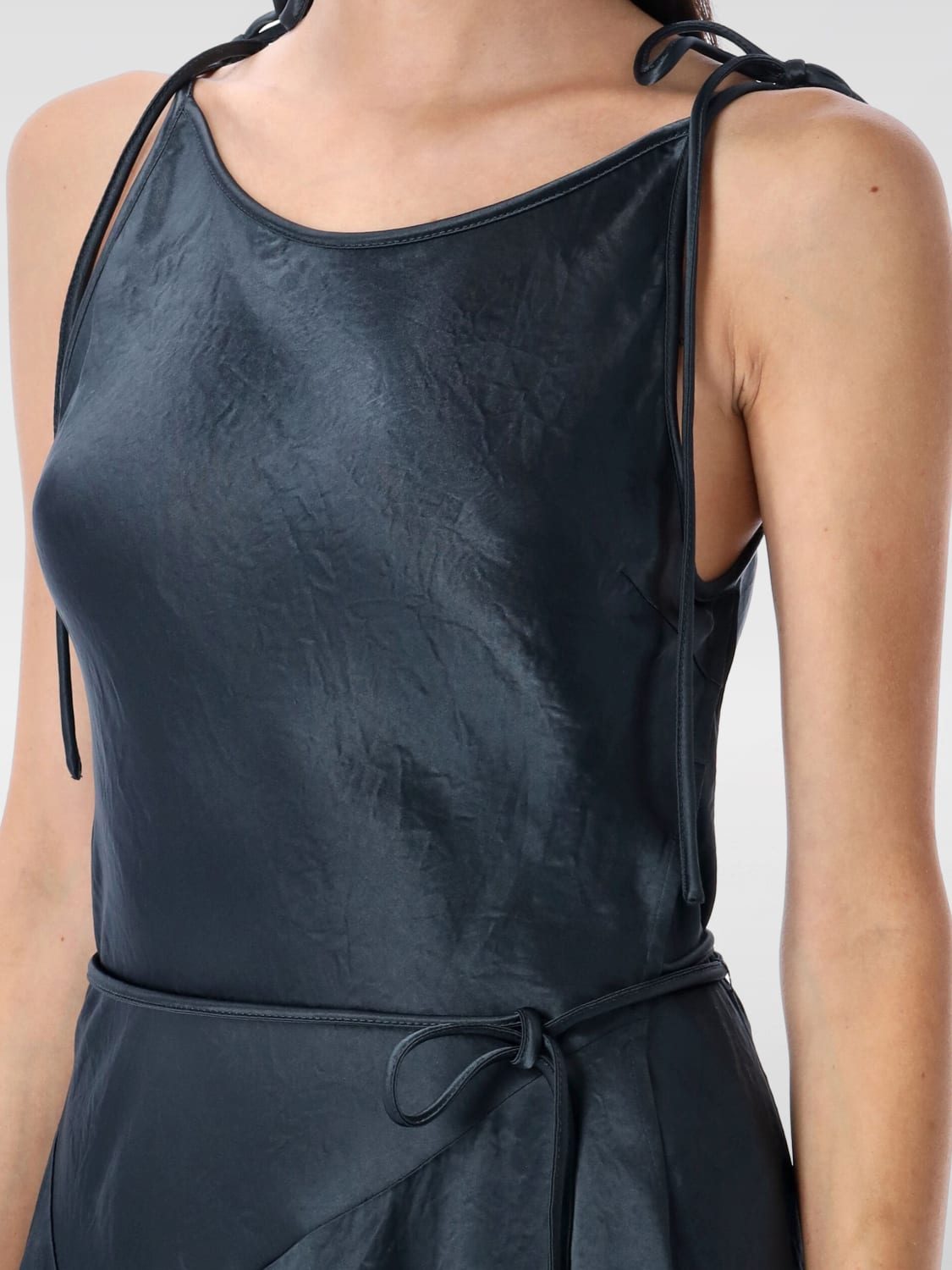 ACNE STUDIOS ABITO: Abito Acne Studios in raso e pizzo , Petrolio - Img 3