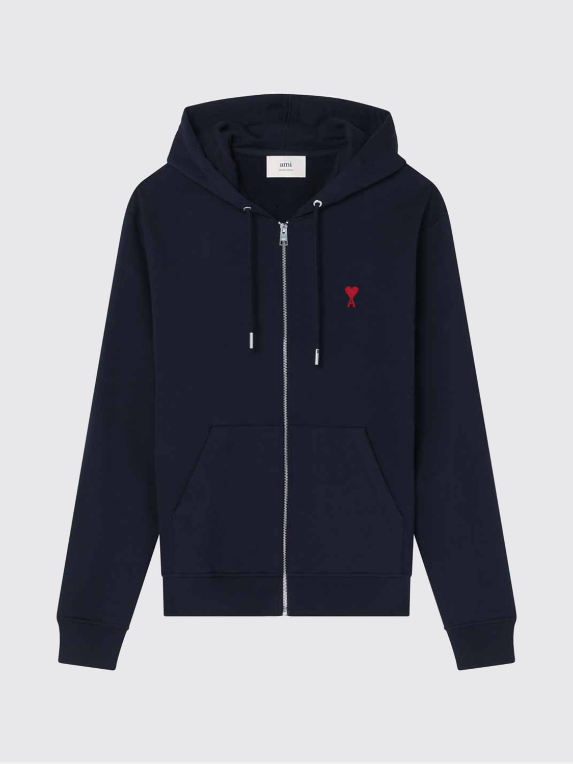 AMI PARIS FELPA: Felpa Ami Paris in cotone con logo , Blue - Img 1