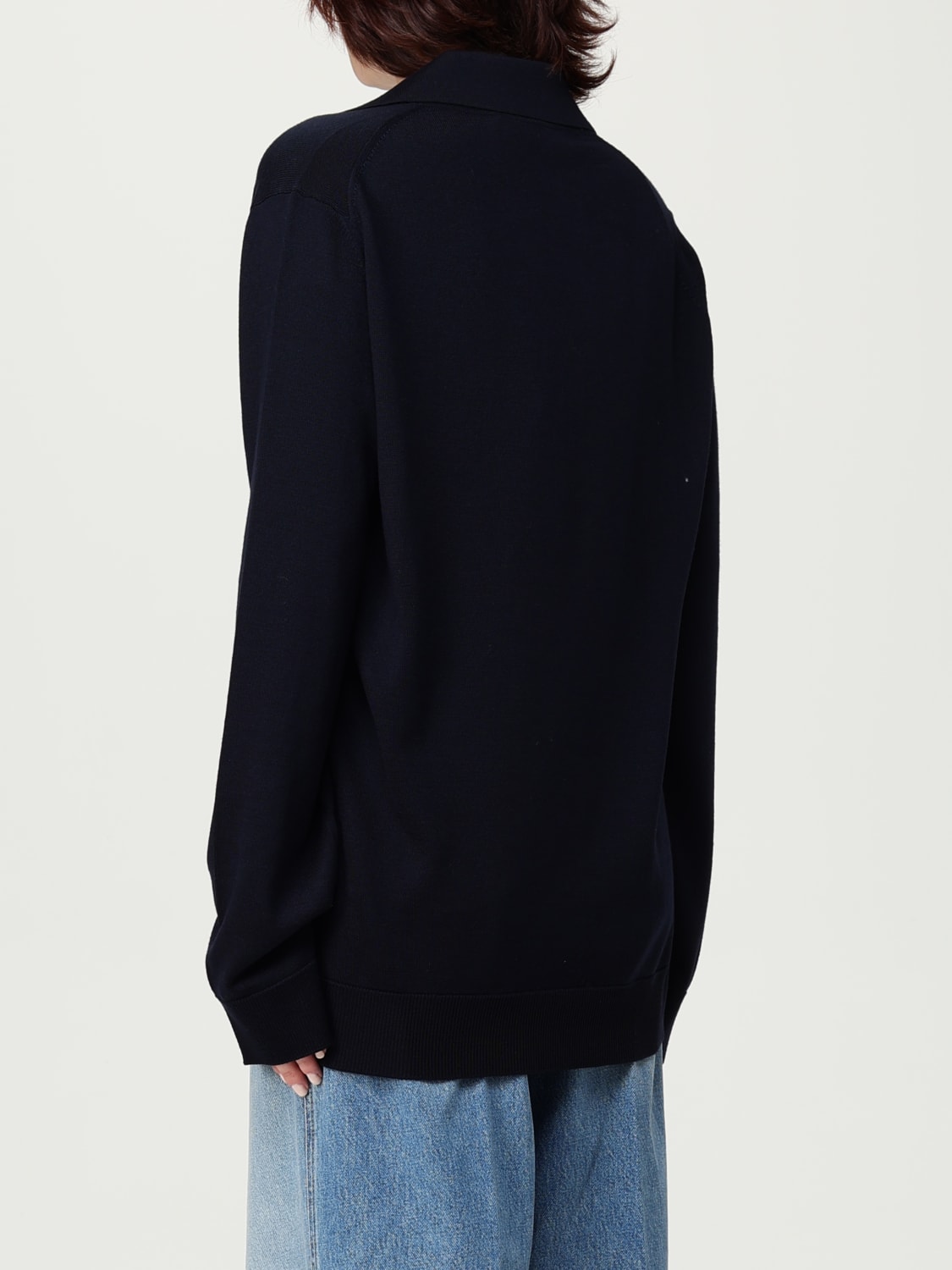 GUCCI POLO: Polo basic GG Gucci in lana, Blue Navy - Img 3