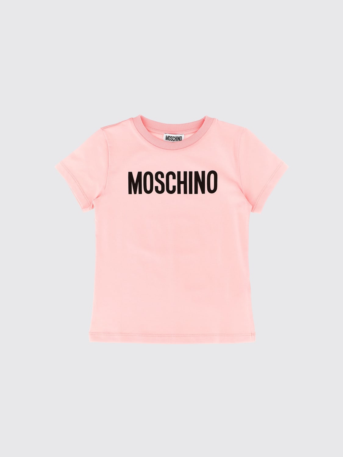MOSCHINO T-SHIRT: T-shirt in cotone con logo Moschino, Rosa - Img 1