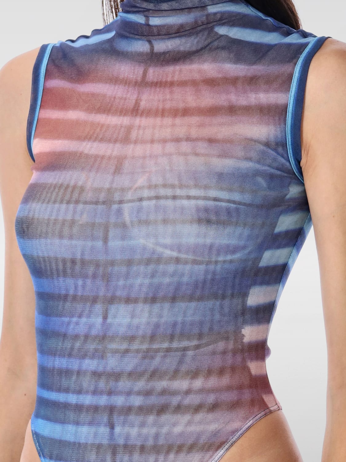 JEAN PAUL GAULTIER TOP: Top Jean Paul Gaultier in jersey a righe , Blue - Img 3