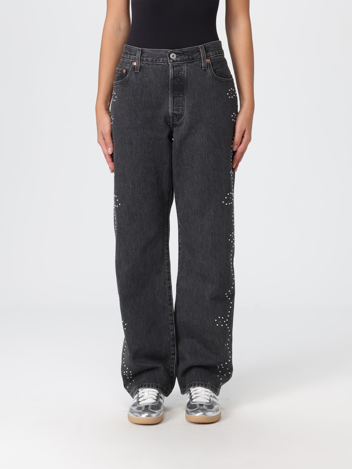 LEVI'S JEANS: Jeans 501® Levi's in denim con strass , Nero - Img 1