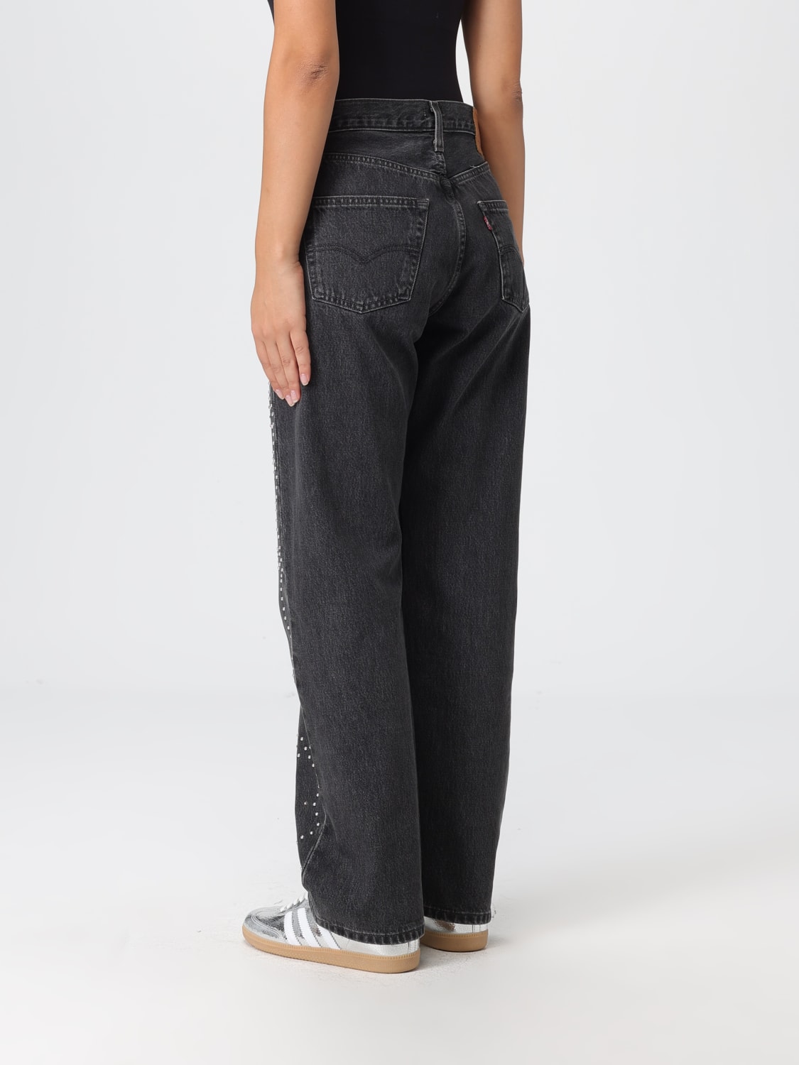 LEVI'S JEANS: Jeans 501® Levi's in denim con strass , Nero - Img 2