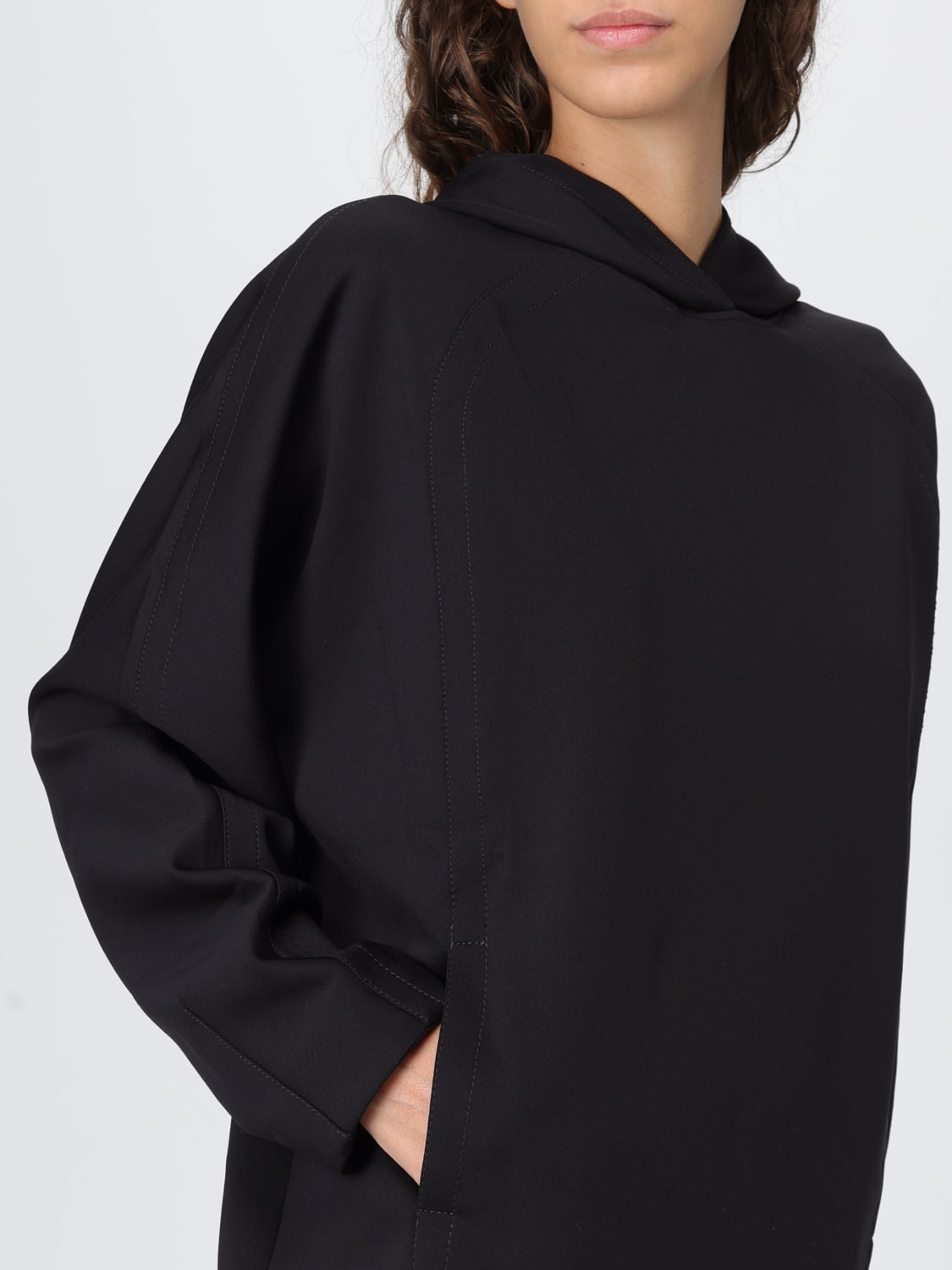 MAX MARA FELPA: Felpa con cappuccio Max Mara in misto cotone , Nero - Img 4