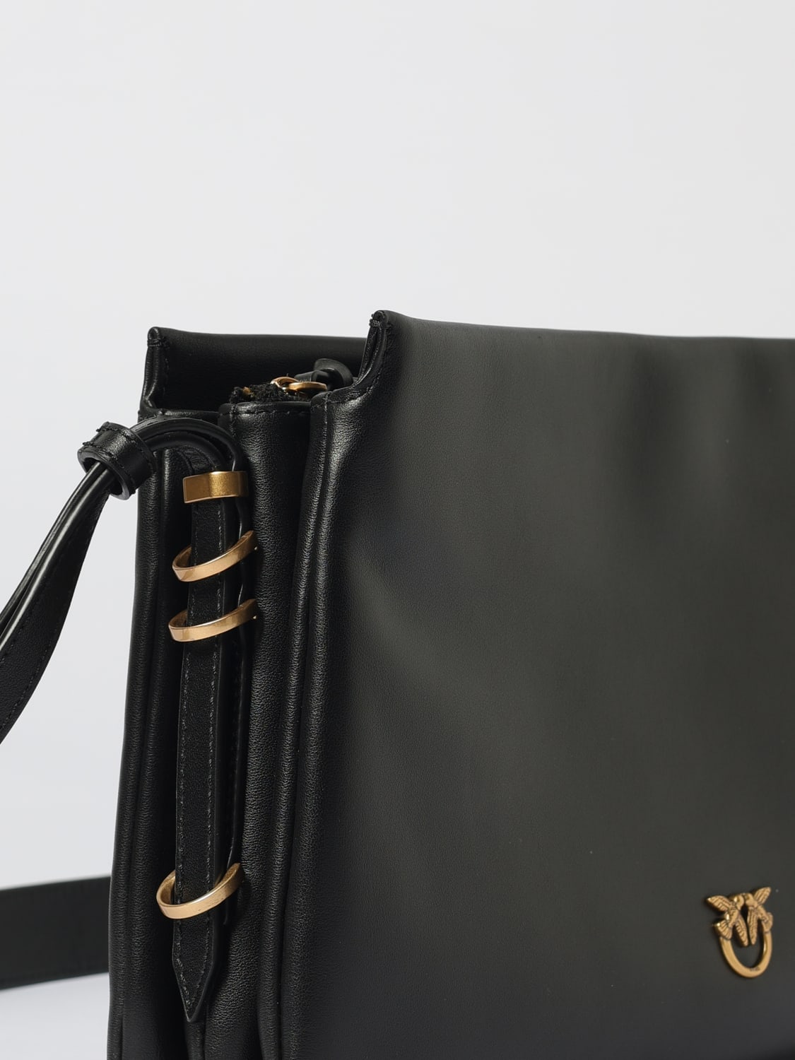 PINKO BORSA A TRACOLLA: Borsa One, Two, Three Bag Pinko in pelle , Nero - Img 3