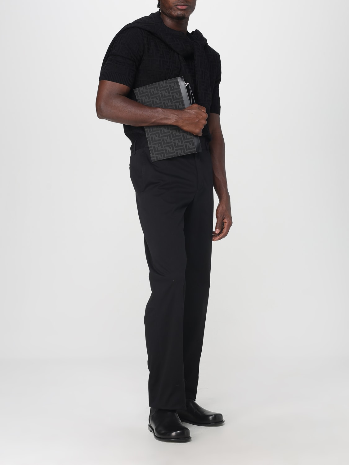 FENDI PULLOVER: Pullover herren Fendi, Schwarz - Img 2