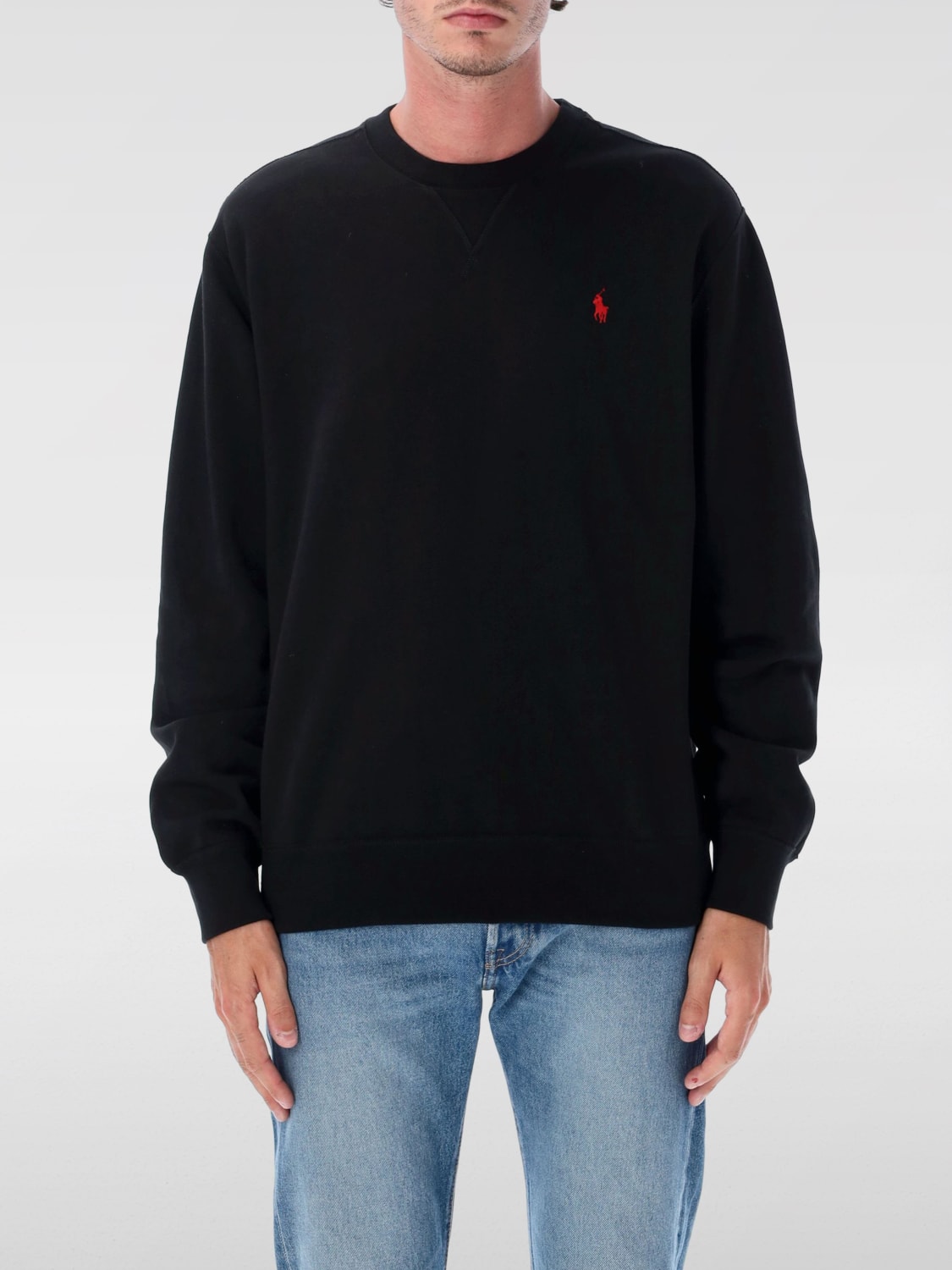 POLO RALPH LAUREN FELPA: Felpa basic Polo Ralph Lauren in misto cotone , Nero - Img 1