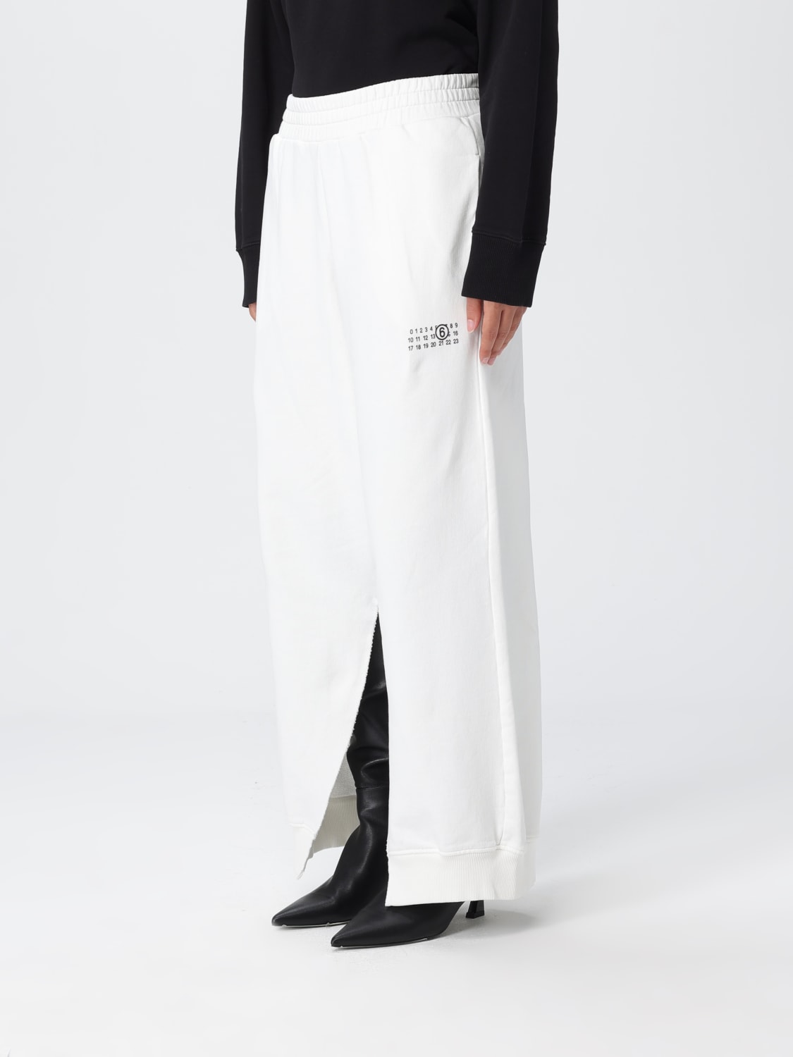 MM6 MAISON MARGIELA PANTALONI: Pantalone MM6 Maison Margiela in cotone , Bianco - Img 4