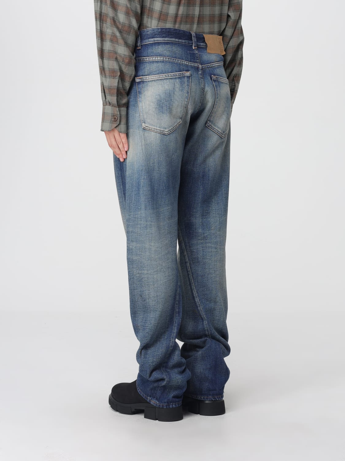 MM6 MAISON MARGIELA JEANS: Jeans a gamba larga MM6 Maison Margiela in denim di cotone , Azzurro - Img 3