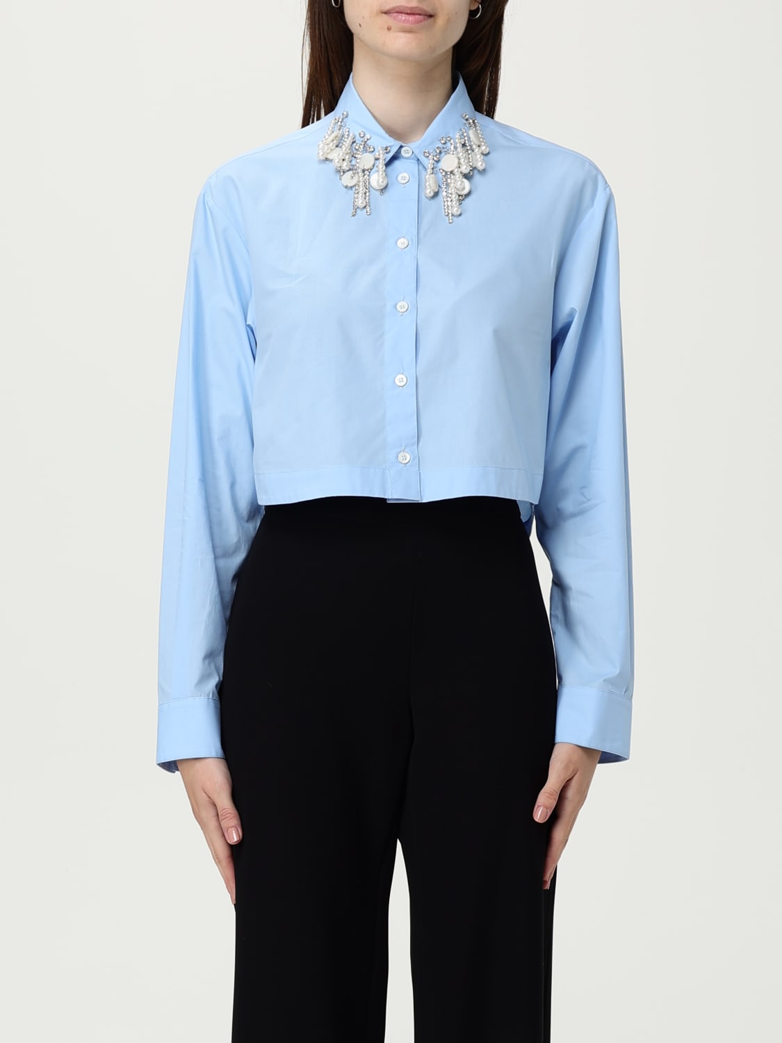 PINKO CAMISA: Camisa mujer Pinko, Azul Oscuro - Img 1
