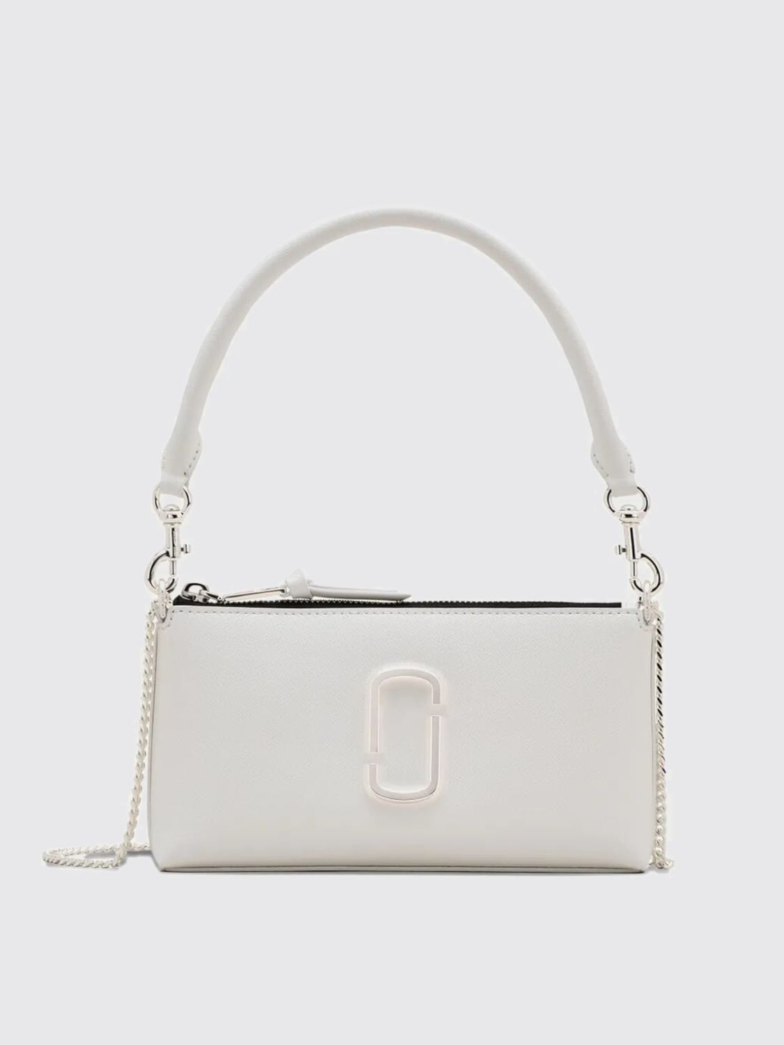 MARC JACOBS BORSA A SPALLA: Borsa The Pochette Marc Jacobs in pelle saffiano , Bianco - Img 1
