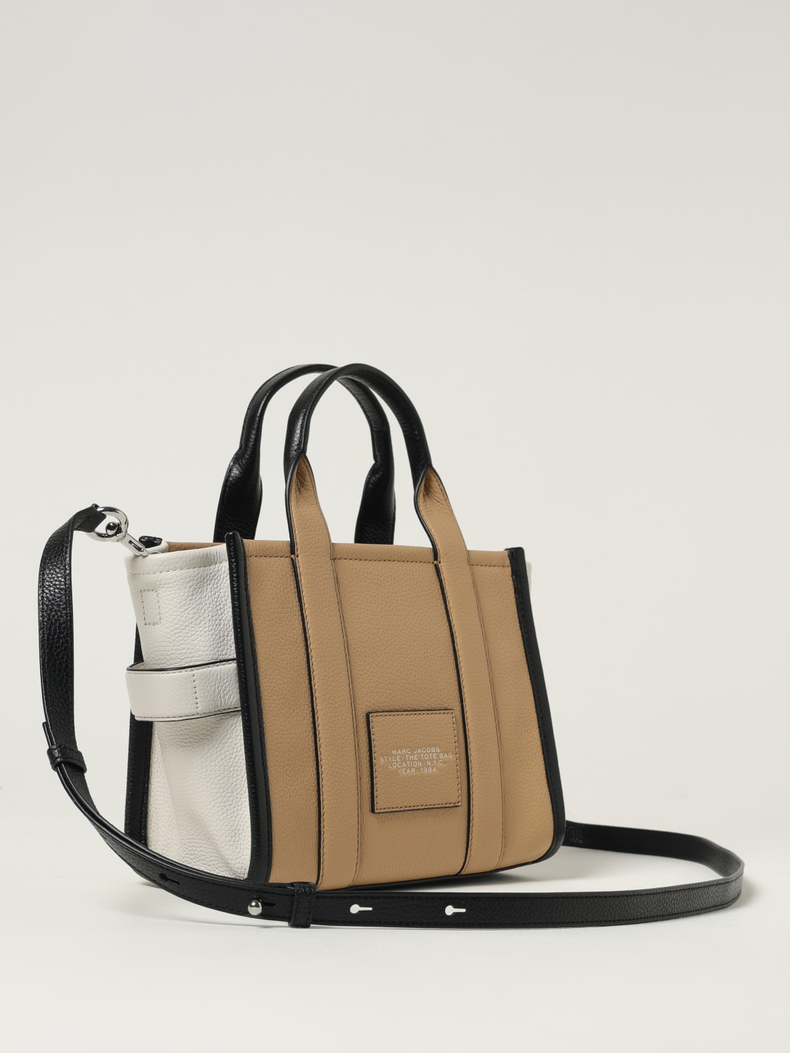 MARC JACOBS BORSA TOTE: Borsa The colorblock small tote Marc Jacobs, Beige - Img 2