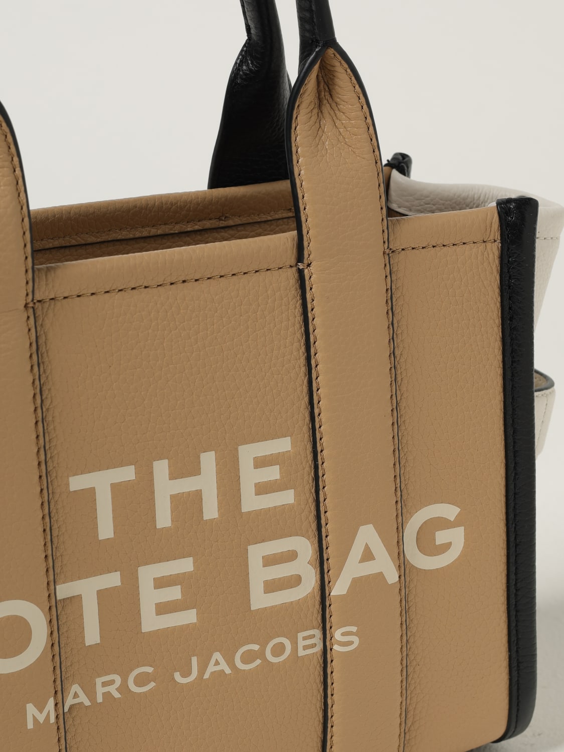 MARC JACOBS BORSA TOTE: Borsa The colorblock small tote Marc Jacobs, Beige - Img 3