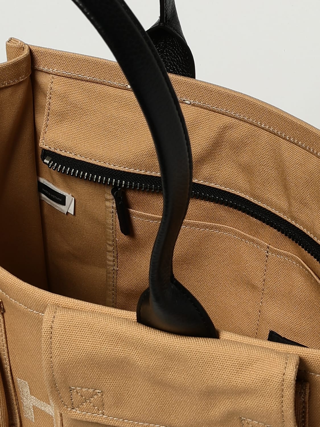 MARC JACOBS BORSA TOTE: Borsa The Large Cargo Marc Jacobs in cotone , Beige - Img 3